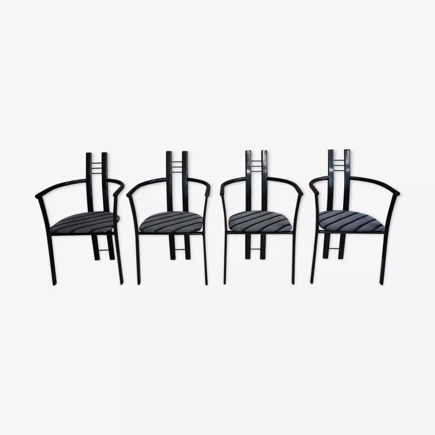 Set of 4 Italian design armchairs from the 80s