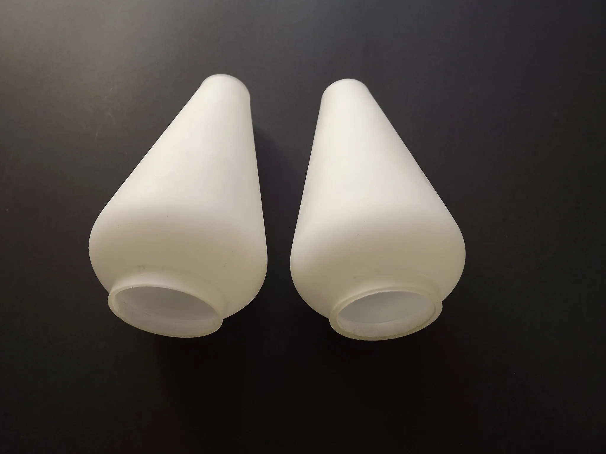 Pair Vintage Opaque White Glass Replacement Shades Chandeliers/Wall Lights