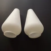 Pair Vintage Opaque White Glass Replacement Shades Chandeliers/Wall Lights