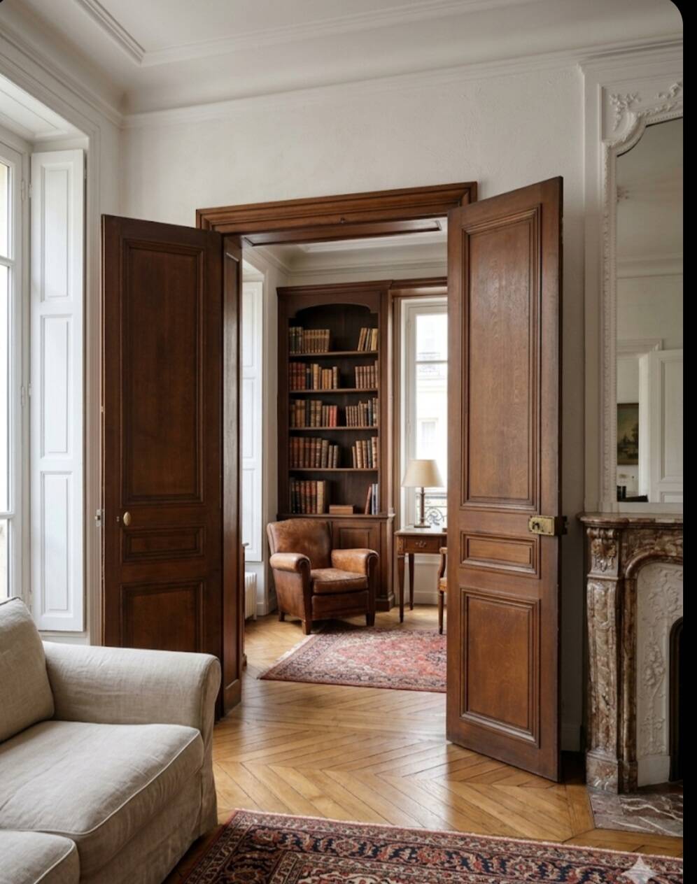 3 paires de portes de séparation du XIXème s.