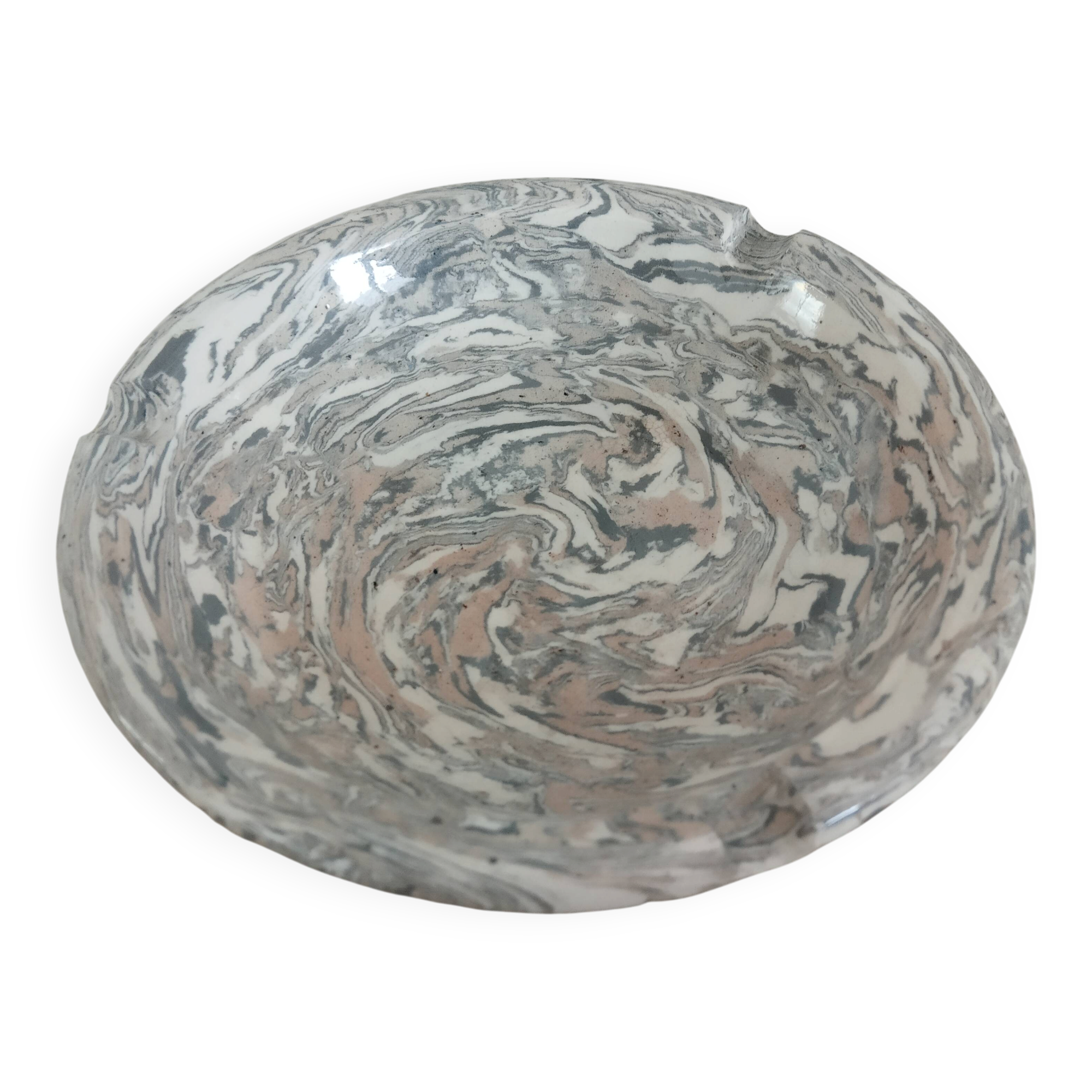 Ceramic ashtray "mixed earth" B. Pichon - Uzés. Handwritten signature.