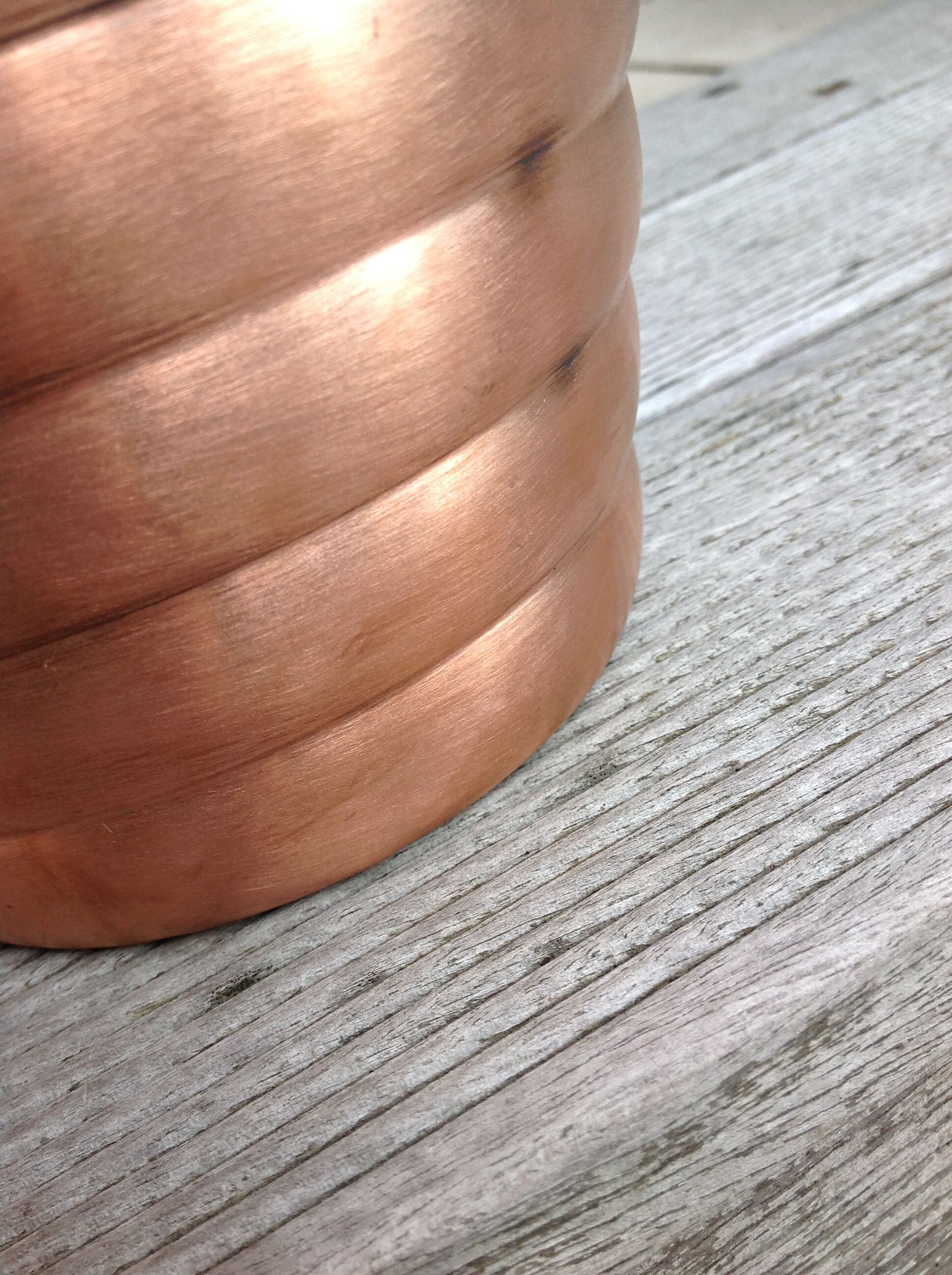 Copper pot cover brushed red/vintage years 70
