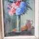Pair of small antique floral oils by Jean Le Flaouter