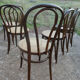 Set of 6 bistro chairs canned in curved wood N°18
