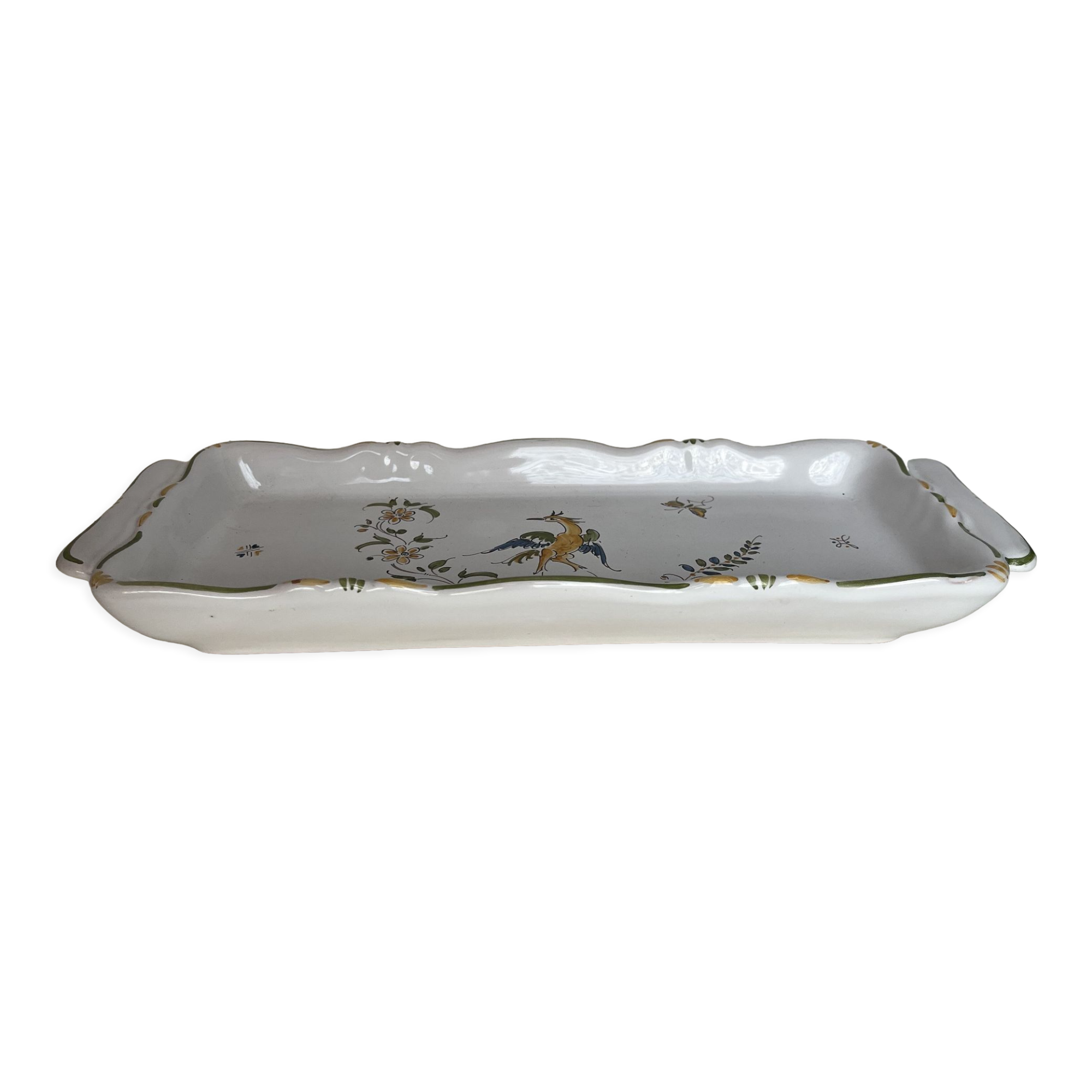 Rectangular dish in earthenware from Moustiers