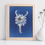 Original Cyanotype Print "THE DANCER" 21 x 27 cm with Frame