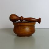 Wooden mortar and pestle