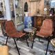 Pair of Metal and Leather Chairs, after Charlotte Perriand for Les Arcs, circa 1960.