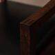 Vintage wooden armchair in black leatherette, Scandinavian style