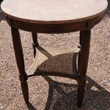 Old art deco style pedestal table with pink marble top