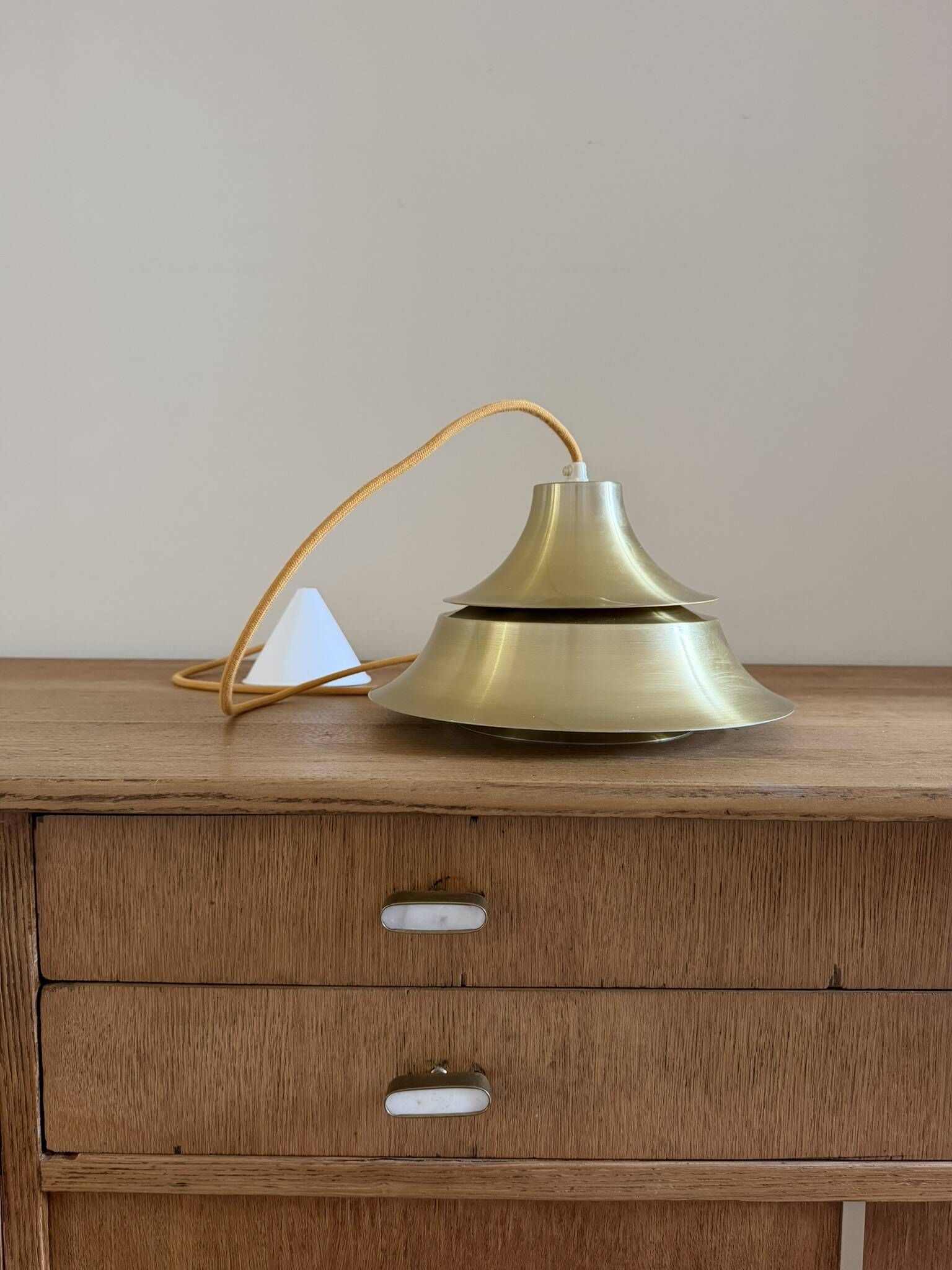 Vintage Danish gold pendant - Golden design lamp