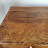 Table in raw oak, countryside.