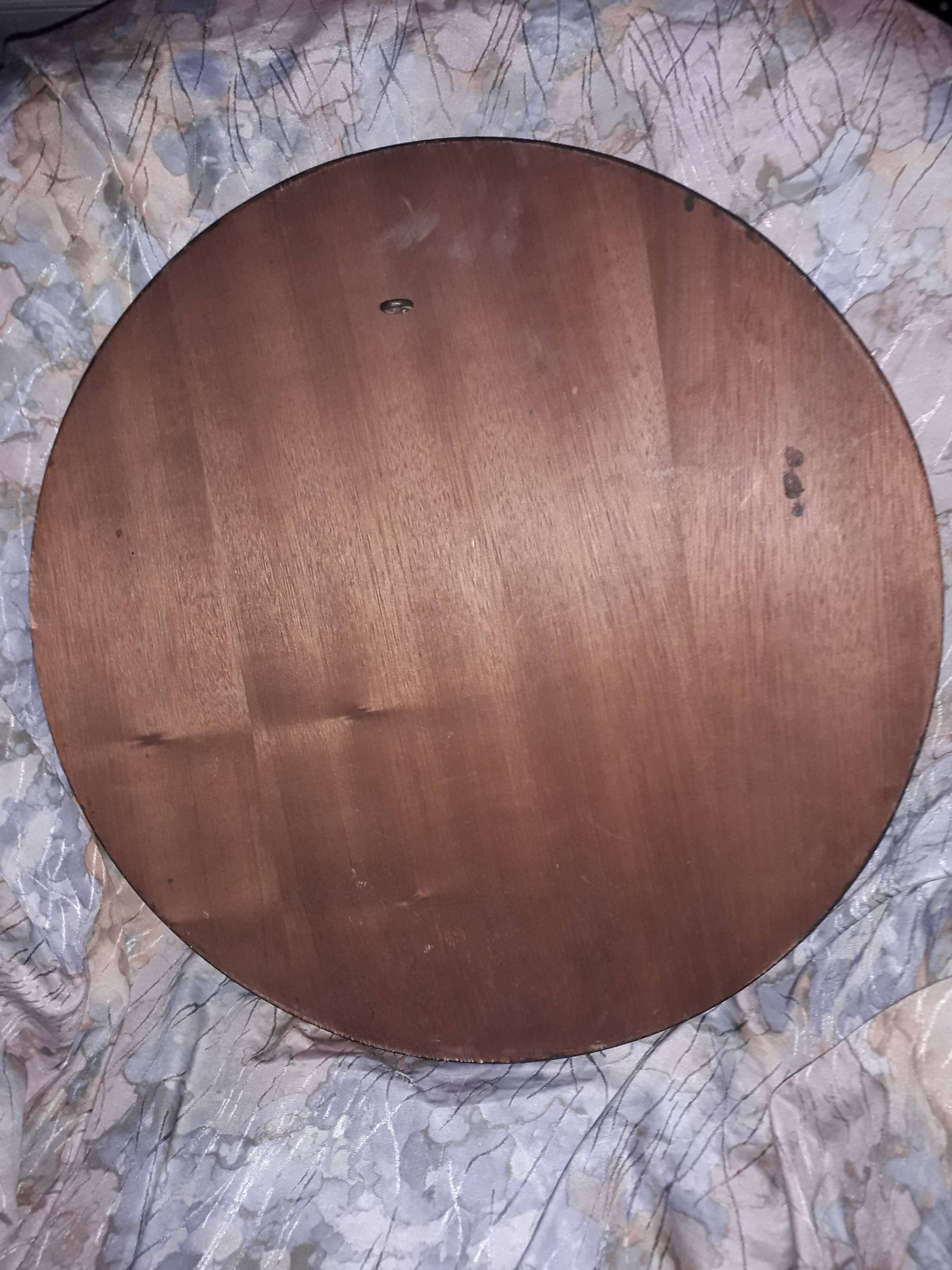 Miroir sorcière bombé en acajou 45x45cm