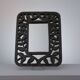 Unique vintage floral ceramic wall mirror by an artist