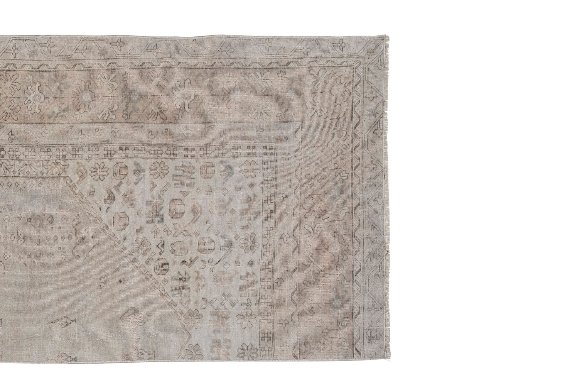 Distressed turkish oushak rug runner 100 x 285 cm