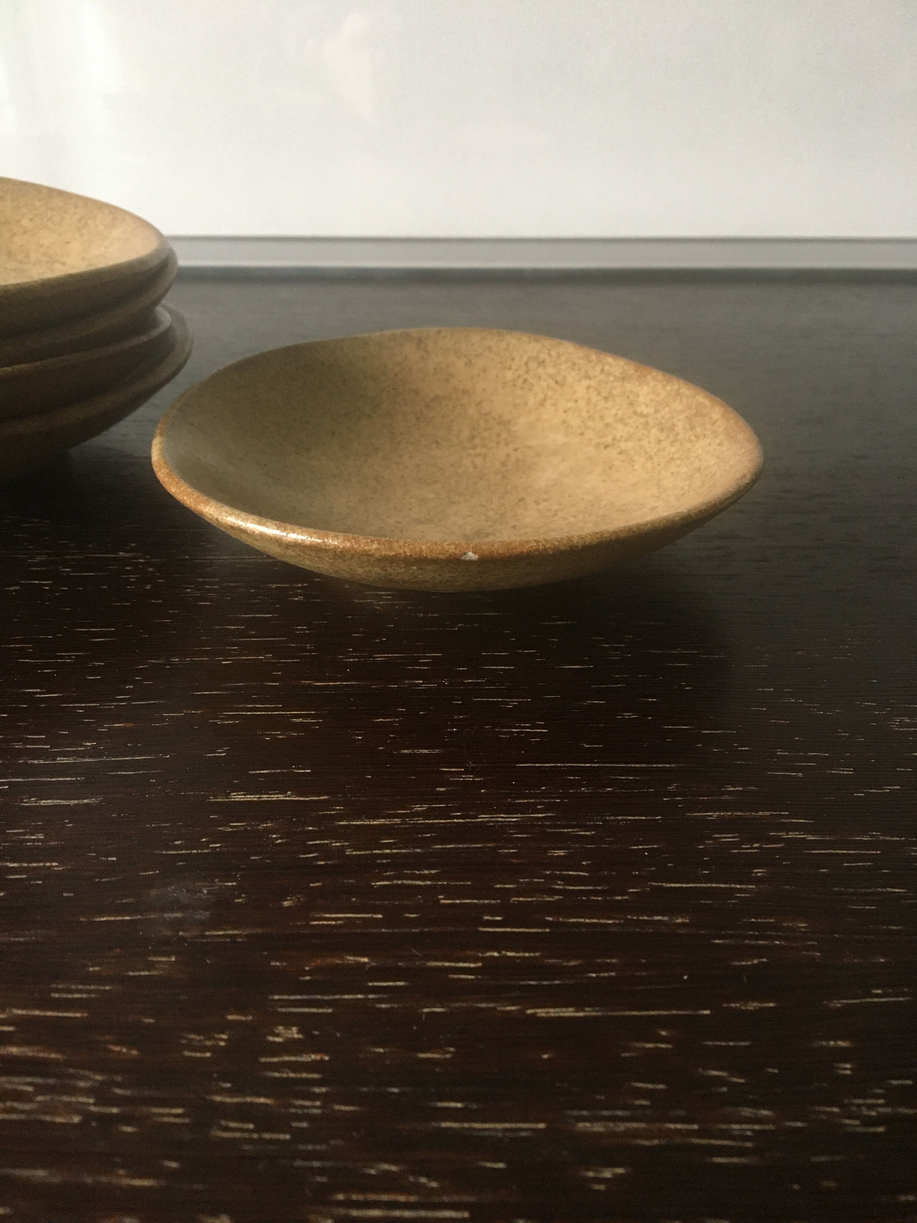 Set of ceramic bread plates