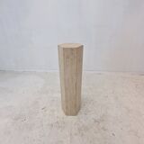 Italian Travertine Side Table or Pedestal, 1980's