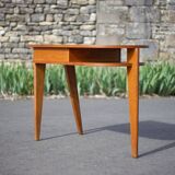 desk, tripod wooden desk, small French designer desk, modernist desk, 50's