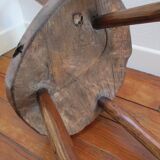 Tripod Chair solid wood folk art brutaliste