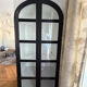Black woven wood display cabinet