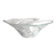 Art Deco pressed glass bowl, slightly opaque, twisted shape, 35x12cm.