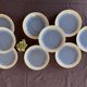 Set of 9 blue dessert plates Villeroy and Boch Model Lido Year 50
