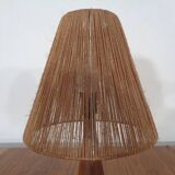 Mid-Century Danish Teak and Sisal Table Lamp, 1950s
