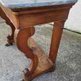 Empire restauration console with marble top in walnut from the 19th century