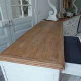 Art Deco sideboard patinated pearl gray, oak top.