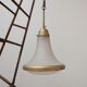 Antique etched glass German pendant light by A.E.G.