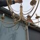 Old chandelier 12 lamps vintage brass lights