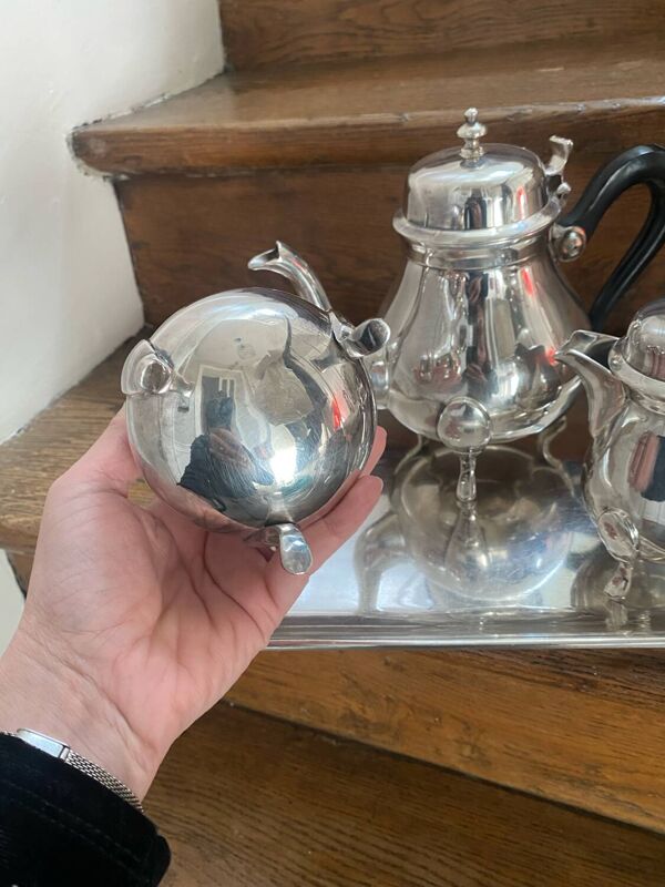 Service à café ancien métal argenté