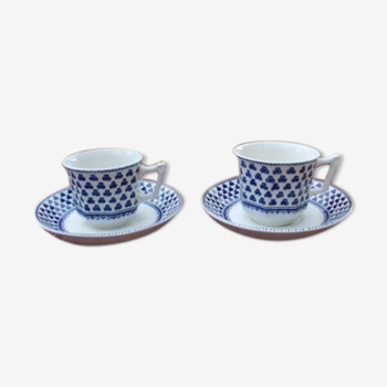 2 tasses café Adams Brentwood Blue Ironstone