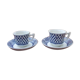2 cups Adams Brentwood Blue Ironstone coffee