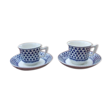 2 tasses café Adams Brentwood Blue Ironstone