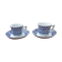 2 cups Adams Brentwood Blue Ironstone coffee