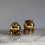 Pair of Mid-Century Swedish Brass Candle Holders by Gusum Bruk