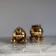 Pair of Mid-Century Swedish Brass Candle Holders by Gusum Bruk