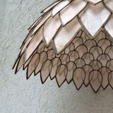 Mother-of-pearl and brass vintage lotus flower-shaped suspension