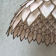 Mother-of-pearl and brass vintage lotus flower-shaped suspension