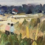 “Dune at Colleville” — old French marine, oil on canvas signed
