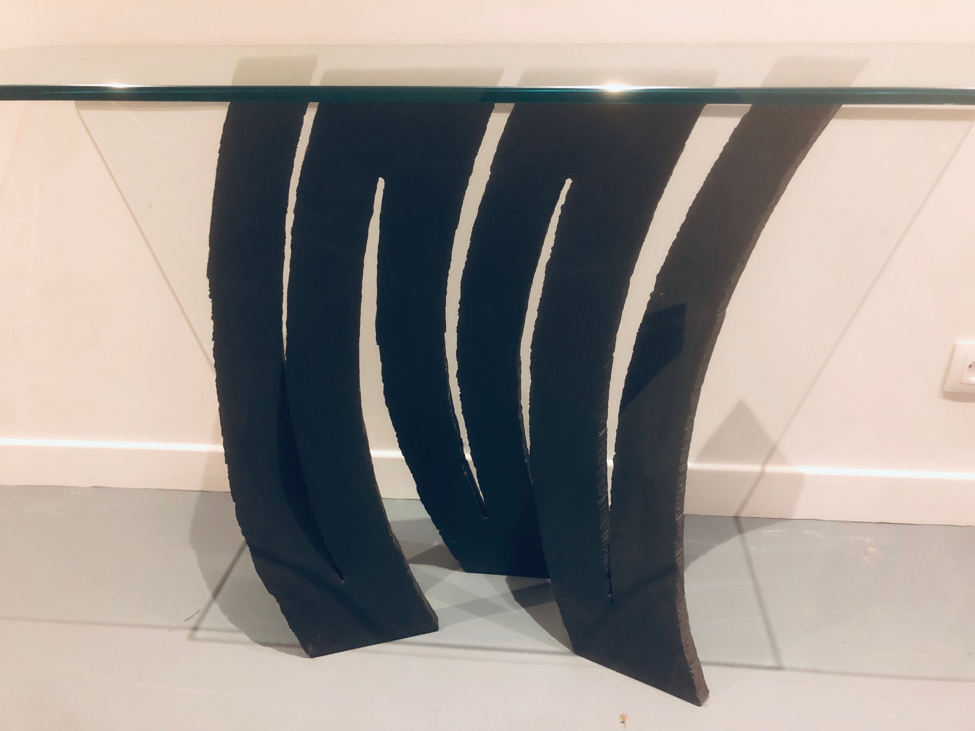 Console fleur de fer Roche Bobois - designer Maurice Barilone