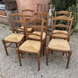 Série de 6 chaises rustiques
