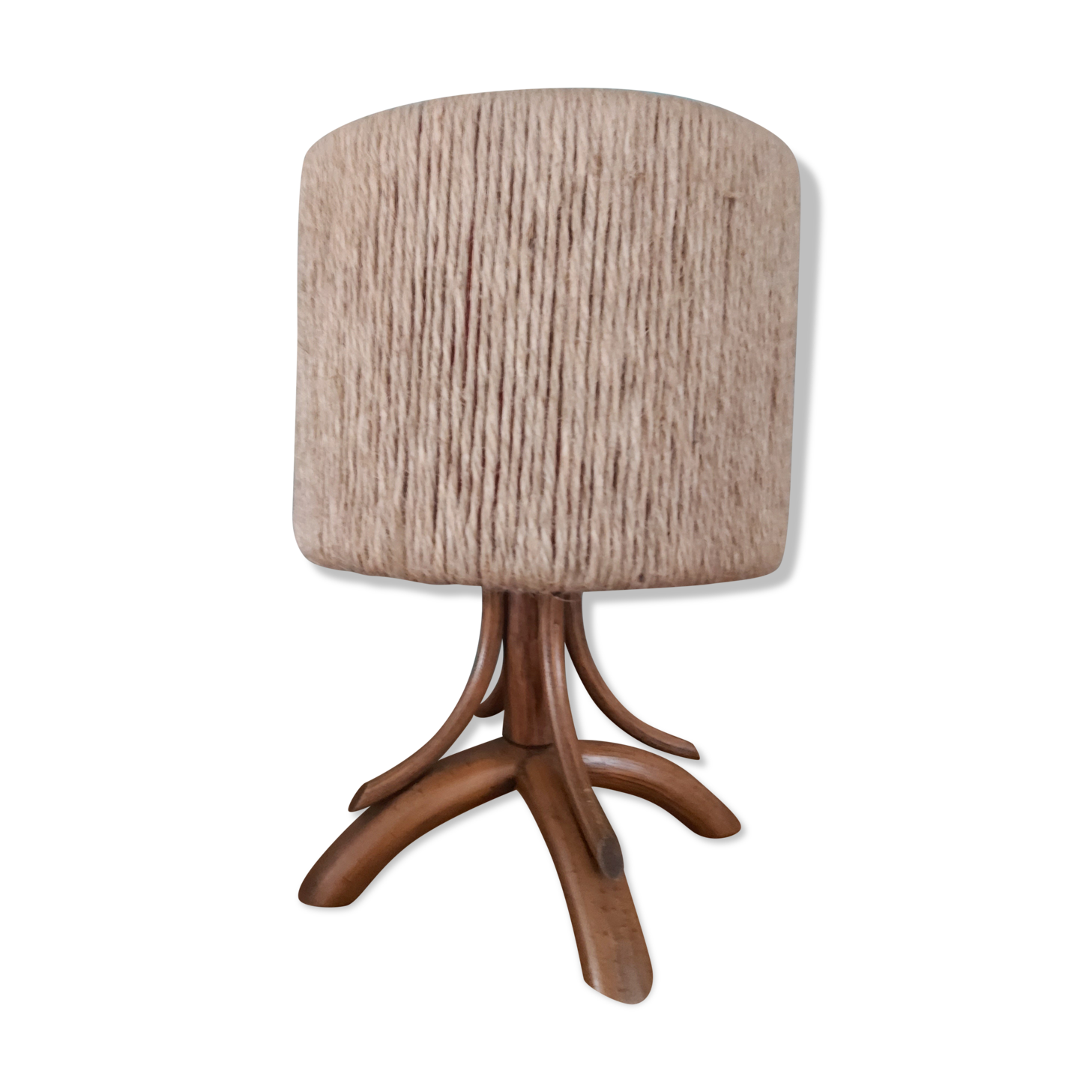 Vintage wood and rope lamp