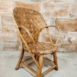 Children's armchair in chestnut basketry