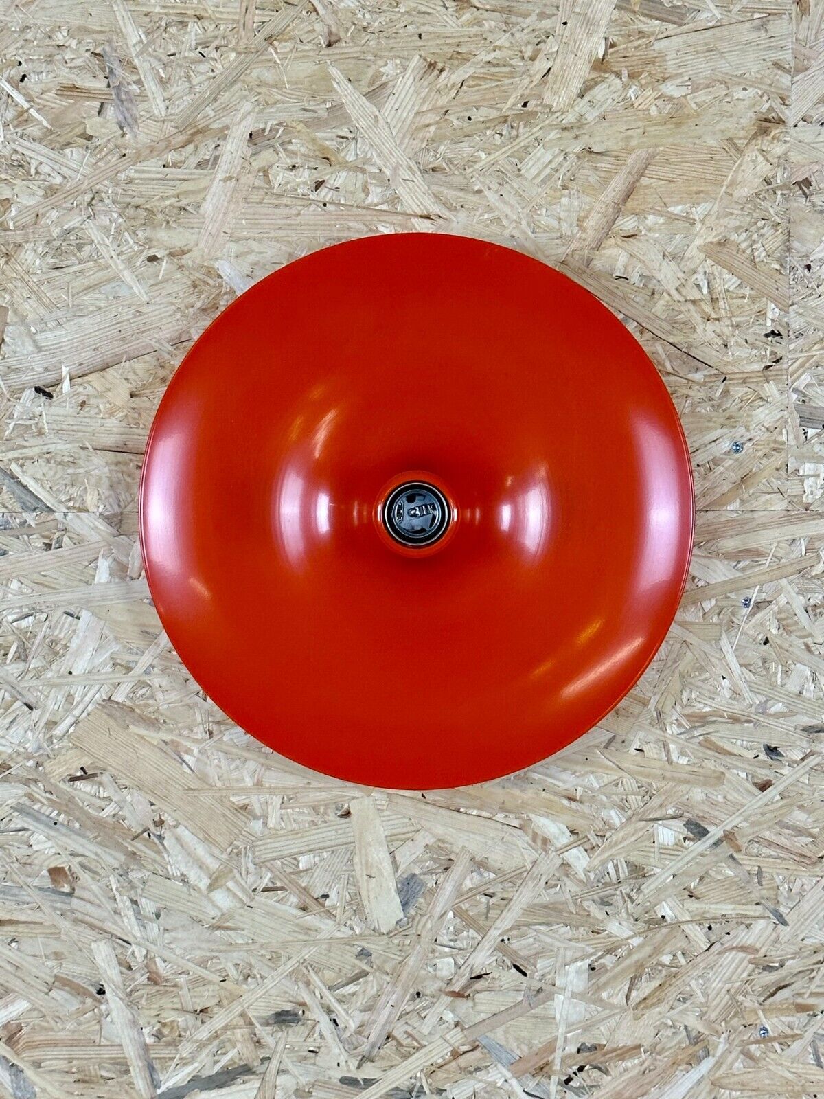 60s 70s discus wall lamp Teka Orange Space Age design aluminum metal