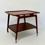 Scandinavian teak trolley on wheels, Arne Hovmand for Mogens Kold