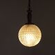 French Vintage Molded Glass & Brass Pendant Light 1970s Globe Hanging Lamp
