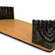 Vintage coffee table in elm burl and black lacquer, 1980s.