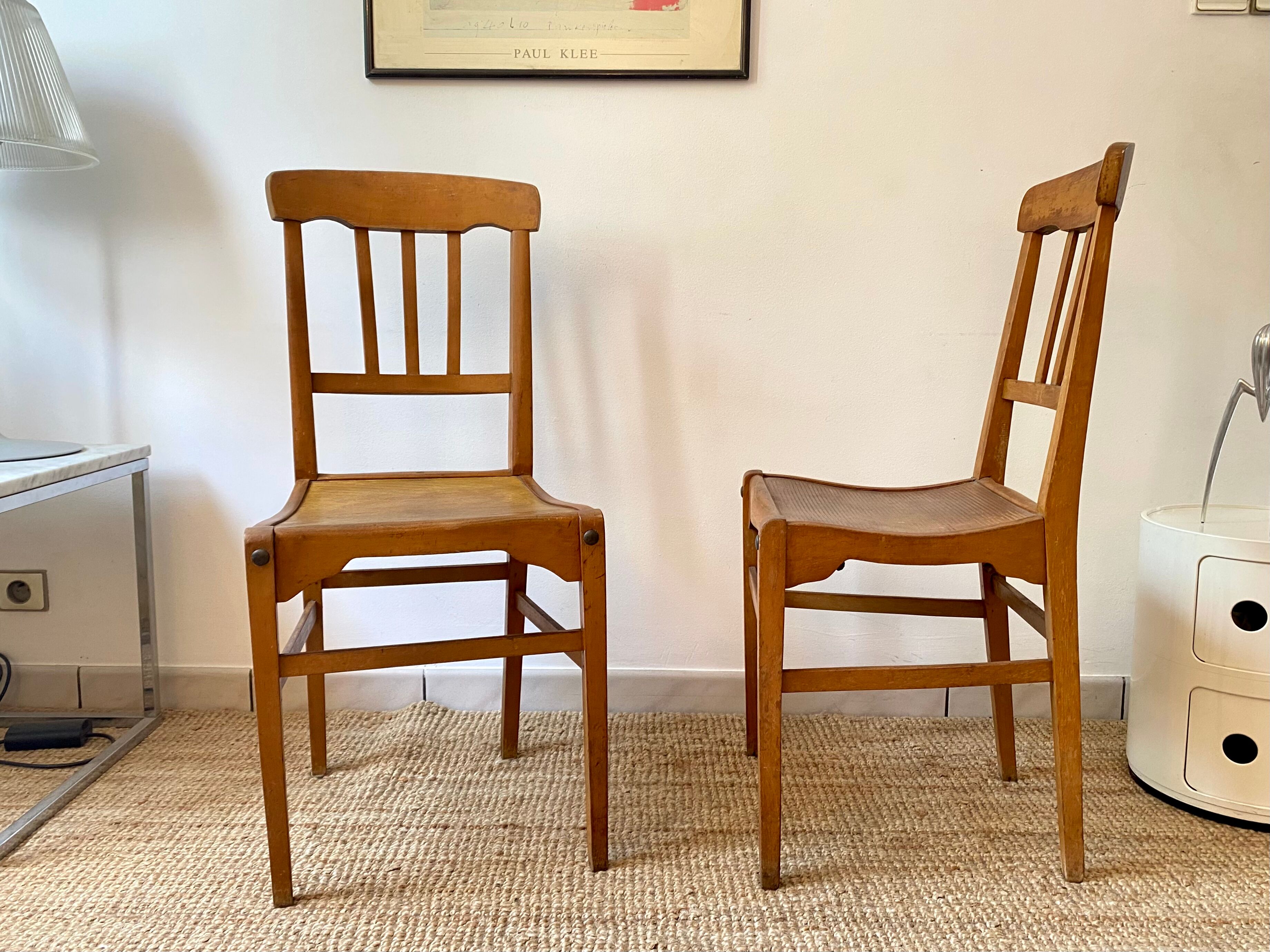 Paire de chaise bistrot Stella France vintage années 50